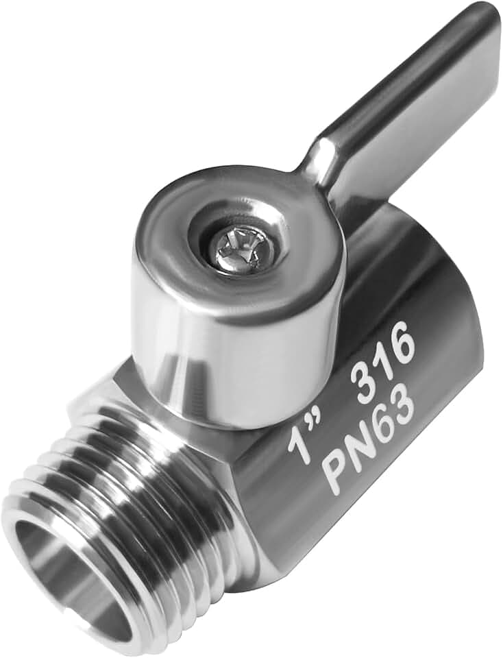 Beduan Mini Ball Valve 316 SS 1 Male x Female NPT Shutoff Valve
