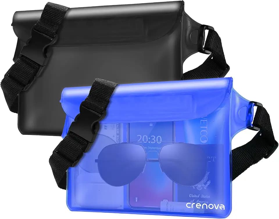 Crenova Waterproof Bag Fanny Packs for Women, Floating Beach Bags 2PCS