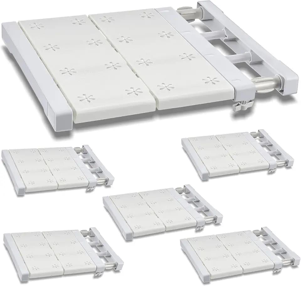 Gerrii 6 Pcs Expandable Closet Tension Rod Shelf, 10.83''-17.91''