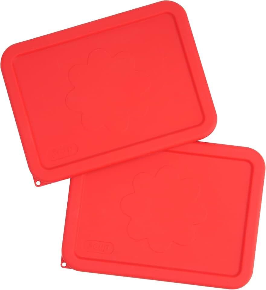 LUVCOSY 3 Cup Rectangle Silicone Lids Replacement for Anchor Hocking Glass Bowls (Container not Included) 2 Pack, Microwave, Dishwasher and Freezer Safe
