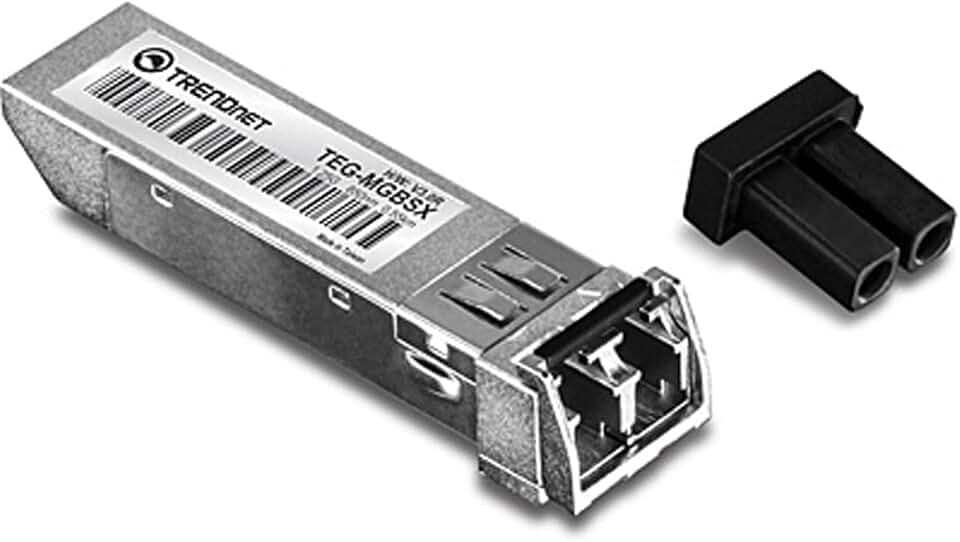 TRENDnet, TEG-MGBSX, SFP Multi-Mode LC-Modul, Bis zu 550 m (1804 Fuß), Mini-GBIC, Hot Pluggable, IEEE 802.3z Gigabit Ethernet, Unterstützt bis zu 1,25 Gbit/s, Silber