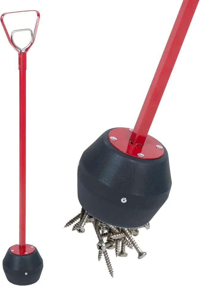 Magnetic Pickup Tool – Large Magnet with 25lb Pull, 27.5-Inch Reach, and Quick Release Handle – Workshop Floor Sweeper by Stalwart