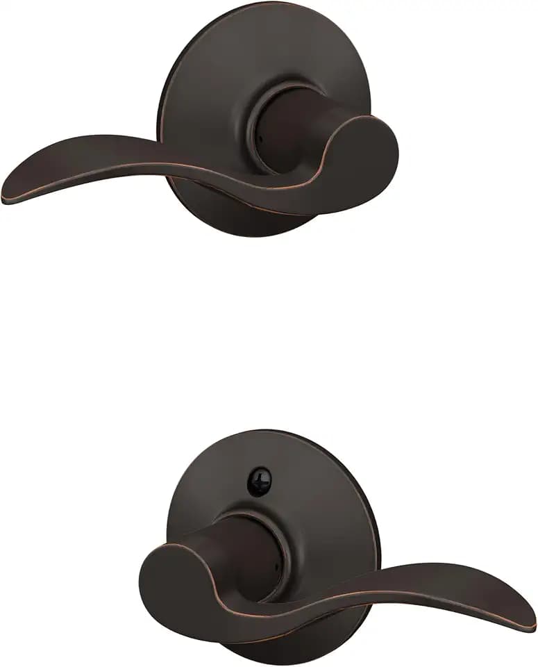 SCHLAGE Accent Hall/Closet Passage Door Handle, Reversible, Aged Bronze