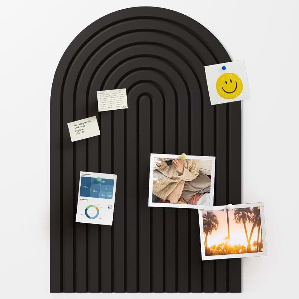 Arched Felt Bulletin Board — 23.6"x15.7" No-Drill Felt Pin Board
