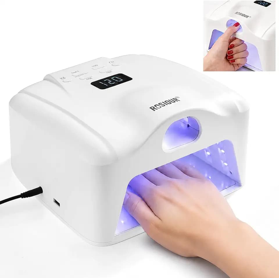 Dual Port UV LED Nail Lamp with Thumb Slot, 72W UV Light for Gel Nails