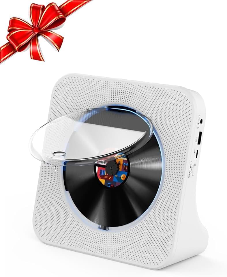 Gueray Radio mit CD Player Bluetooth mit Lautsprecher Anzeige Weiß