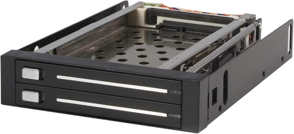 StarTech.com SATA Wechselrahmen 3,5 Zoll trägerlos - Mobiles Festplatten Speicher Rack für 2x 6,4cm (2,5") Hot Swap HDD in Schwarz