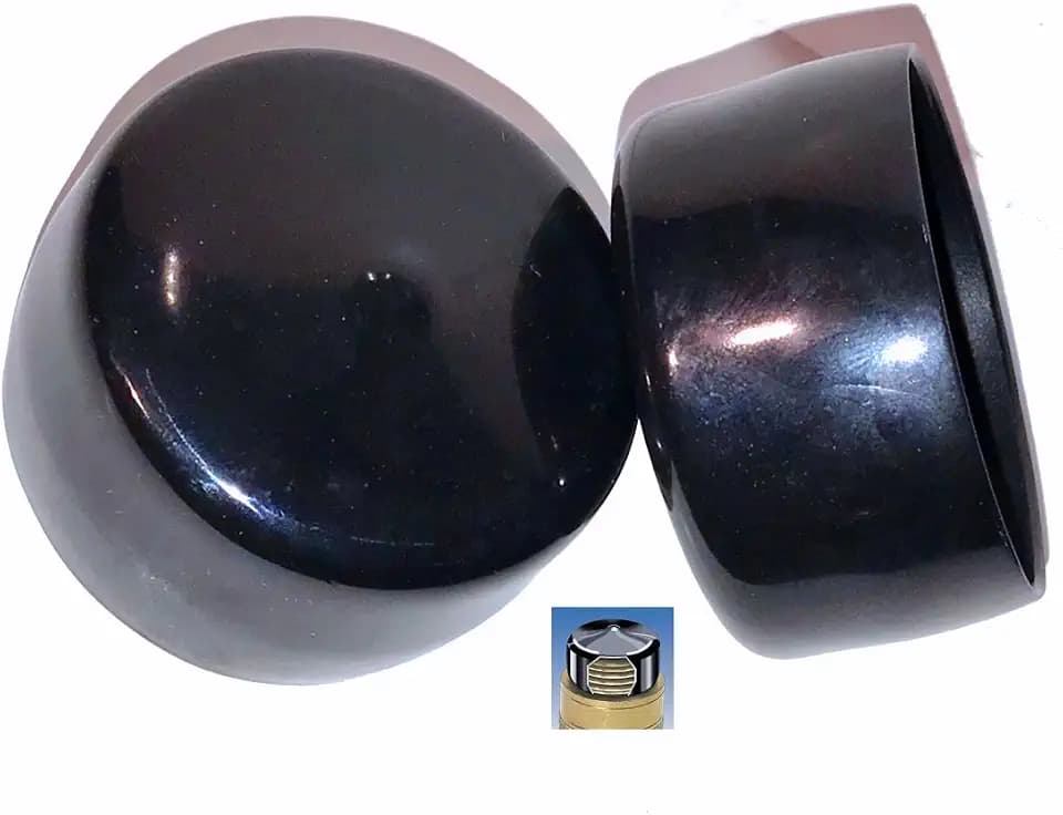 (Pack of 8) SBDs 2 Inch Round Black Vinyl End Caps | Flexible Push-On Pipe Post Rubber Covers | All Caps 1 Inch Deep for a Snug Fit | Made in USA by Caplugs