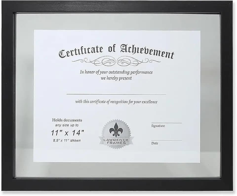Lawrence Frames Multi Use Float Document Frame, Black, 11x14