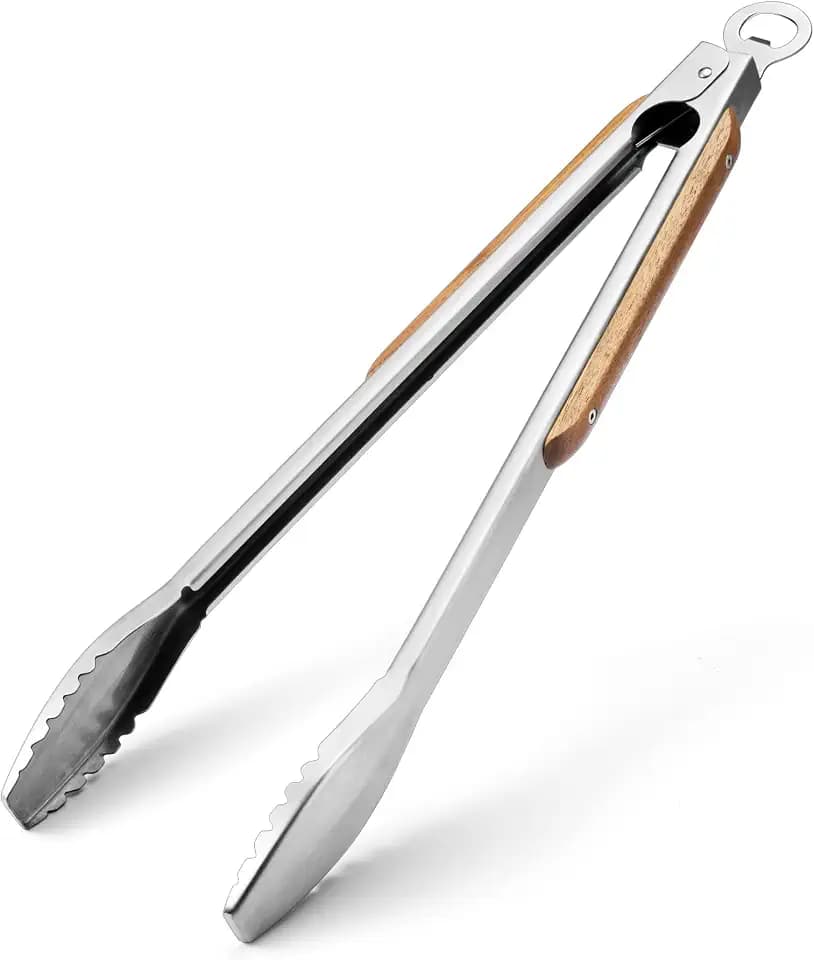 19.5"/50cm Extra Long Wood-Handled Grill Tongs