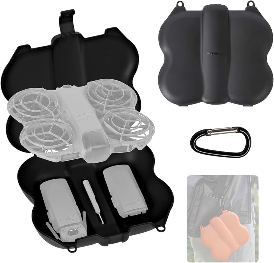 Tasche für DJI NEO 2, Schutzhülle Butterfly Tasche Kompatibel mit 2 Akkus und Digitaler Sendeempfänger Zubehör für DJI NEO 2 (Schwarz)