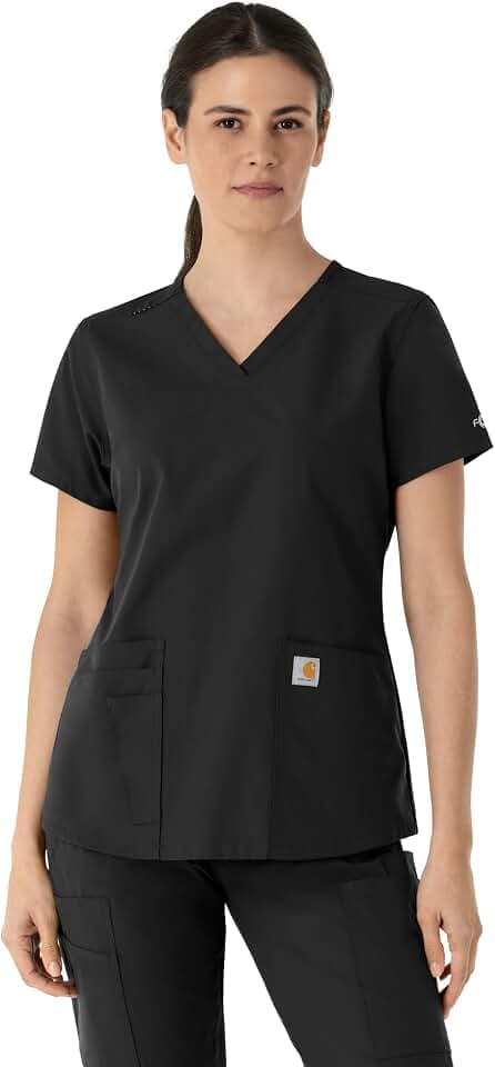 Carhartt Scrubs for Women, Force Essentials, V-Neck Tops with 5 Pockets