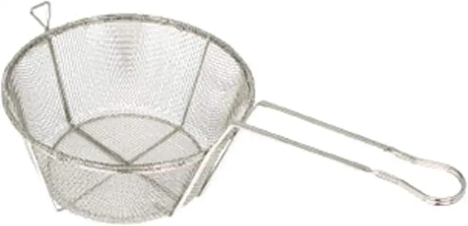 Winco 10 1/2" Silver Nickel-Plated Steel Fry Basket