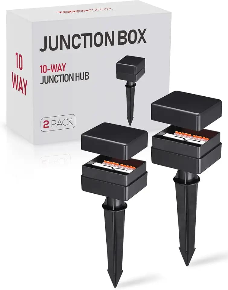 LEONLITE 2-Pack 10-Way Junction Hub for Low Voltage Landscape Light Outdoor