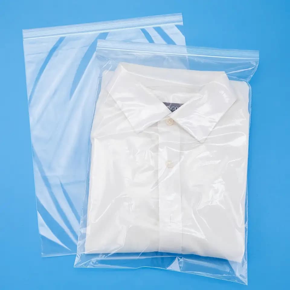 60Pcs 10"x13" Clear Large Plastic Zip Bag, 2 Mil