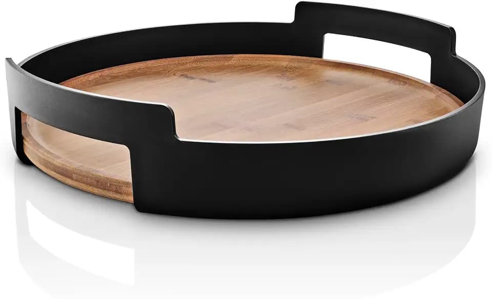 Eva Solo | Nordic Kitchen Serving Tray | Circular 3.9 x 3.9 x 3.9 Inch | Simple and Timeless Design | Black