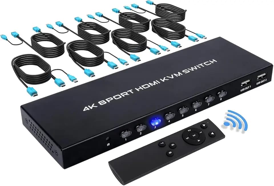 TCNEWCL 4K HDMI KVM Switch 8 Port, KVM Umschalter 8 in 1 out