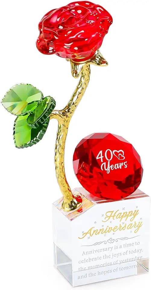 YWHL 40th Wedding Anniversary Rose Gifts for Couples, Ruby Wedding Gift