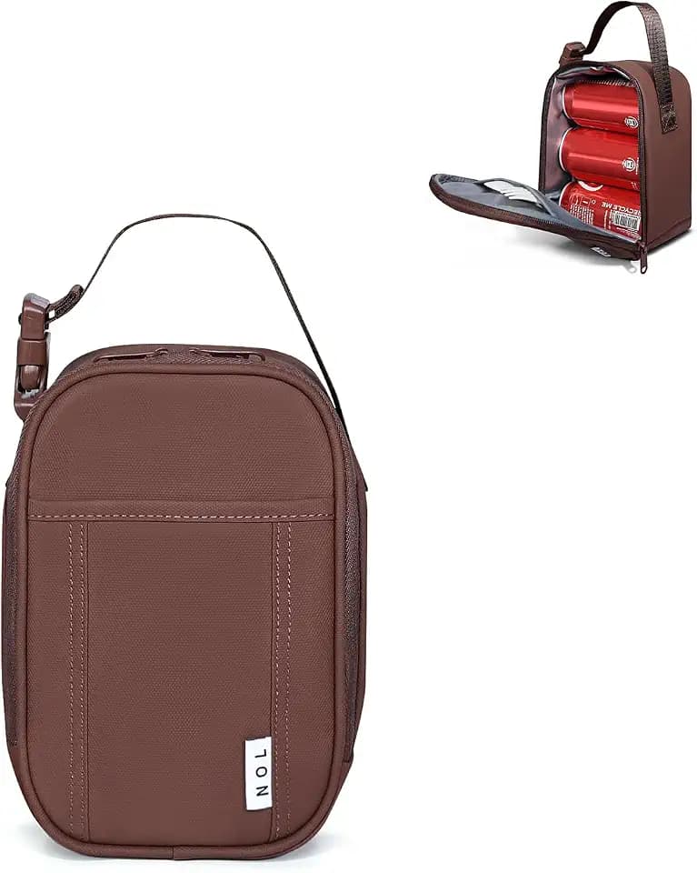 NOL Small Insulated Snack Bag Mini Freezable Cooler Pouch 3L fit 3 Cans | Wide-Mouth 6hours Cool & Warm Lightweight Leakproof Nylon Box for Work Travel Coffee