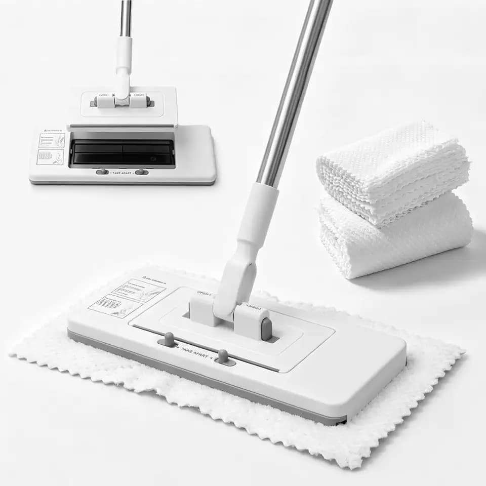 SOPAMI 2-in-1 Snap Grip Mini Mop, No-Touch Wet & Dry Clip Mop