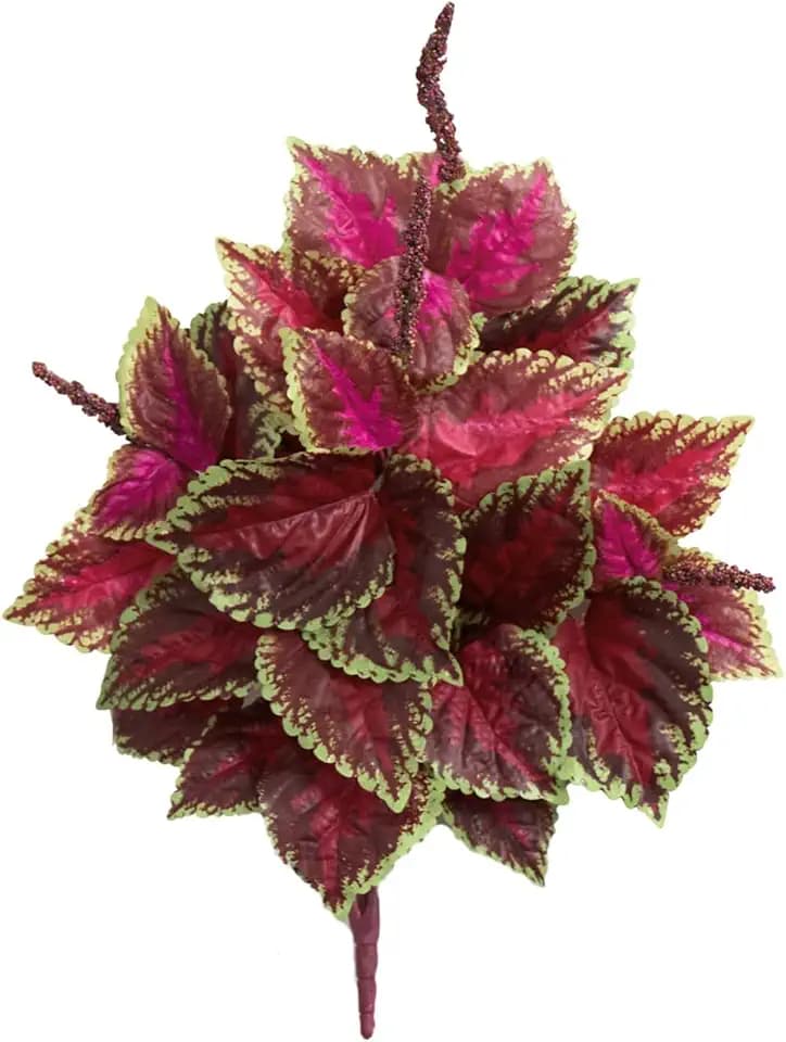 Nearly Natural 23” Coleus Bush Artificial (Set of 6) Silk Plants, Pink