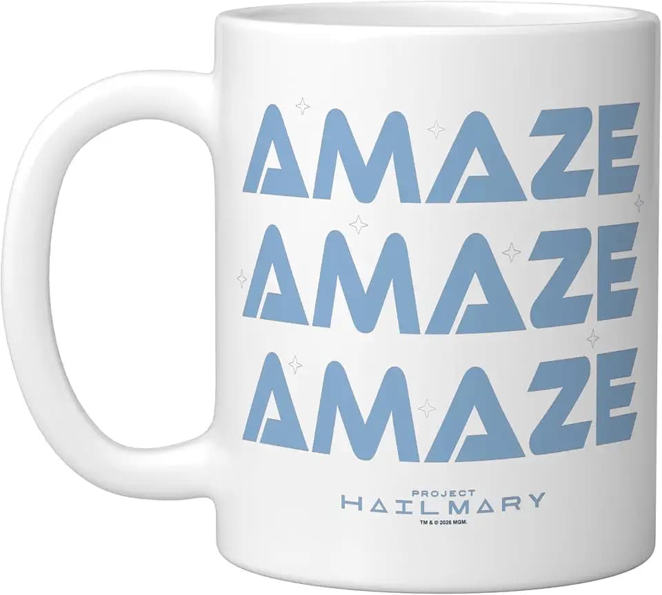 Project Hail Mary Amaze Repeat Typography Poster Ceramic Mug, White, 11oz