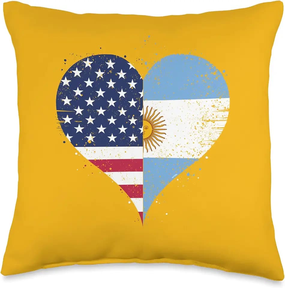 Cool Argentina USA Flag for Proud Argentinian American Fans Throw Pillow