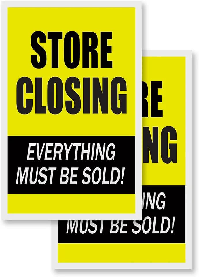 Store Closing (2-Pack) 24" x 36" Vinyl Decals | Sign Insert Peel & Stick Decals Stickers Window Signs