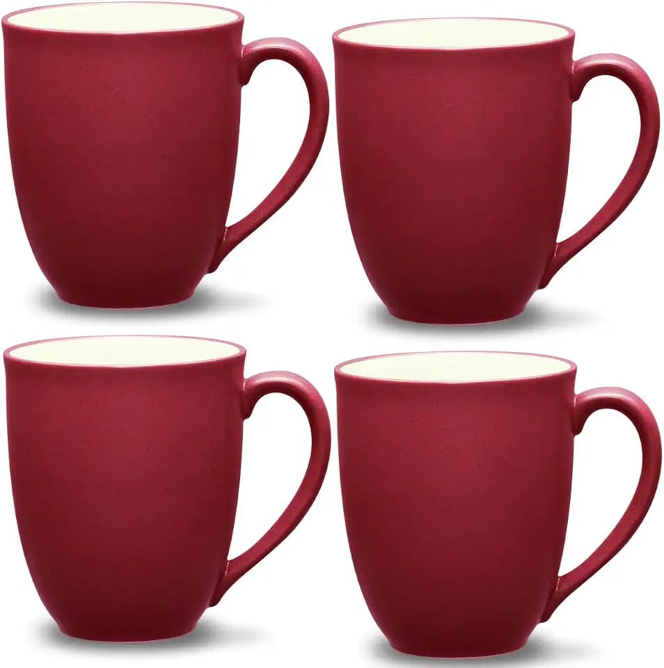 Noritake Colorwave Raspberry Set of 4 Extra-Large Mugs, 18 oz.