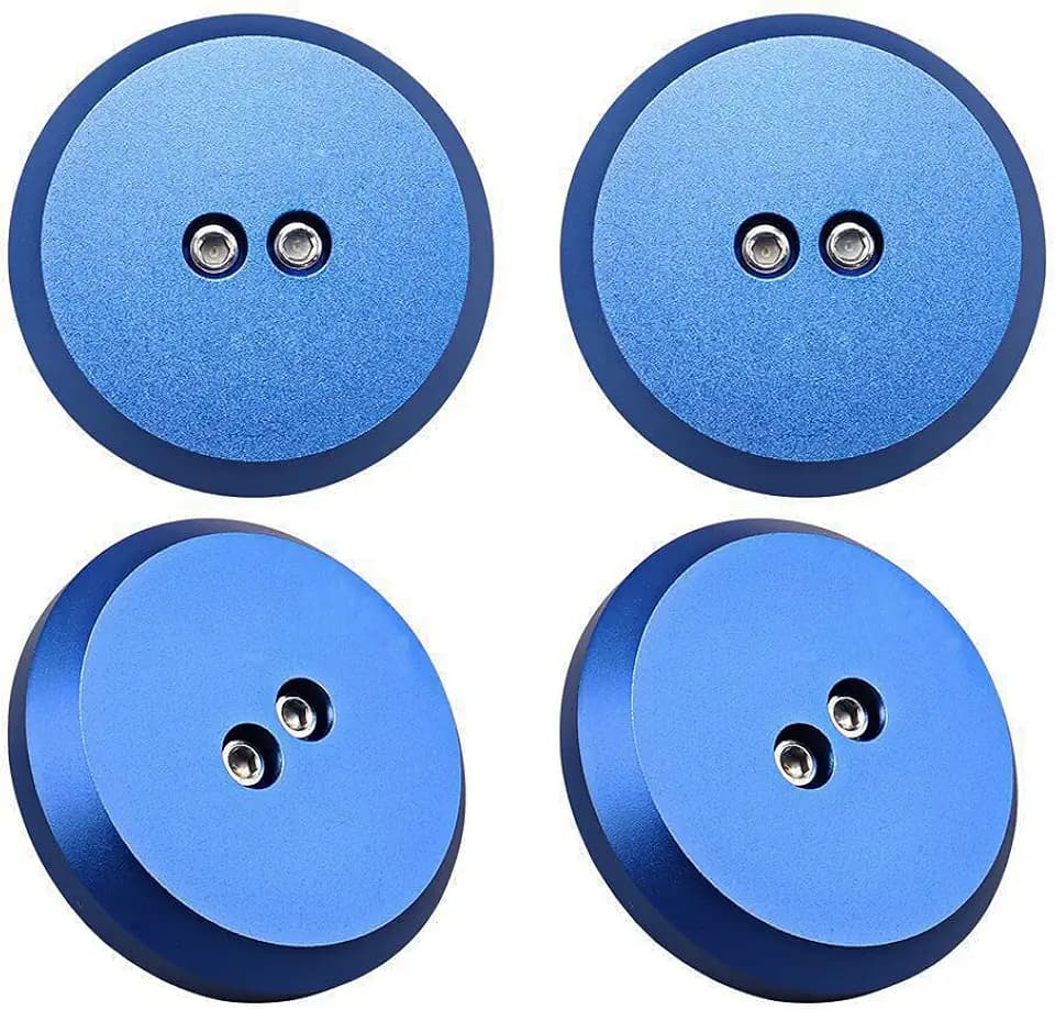 Blue Aluminum Jack Pad Adapter Billet Anodized, Leave in Lift Pads Compatible with Porsche Frame Rail, Chevrolet Corvette C6 C7 (4 Pack- Blue)
