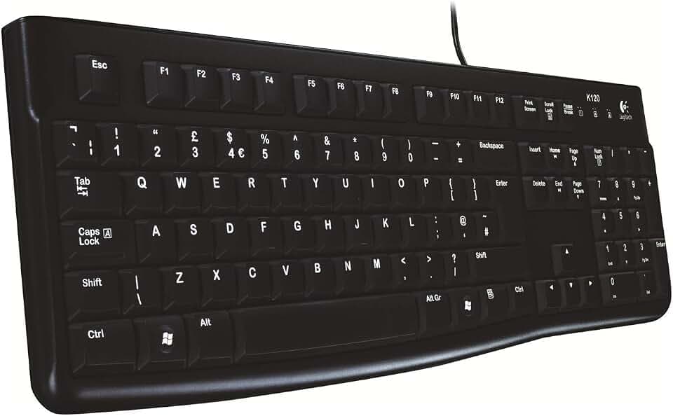 Logitech K120 Kabelgebundene Business Tastatur für Windows und Linux