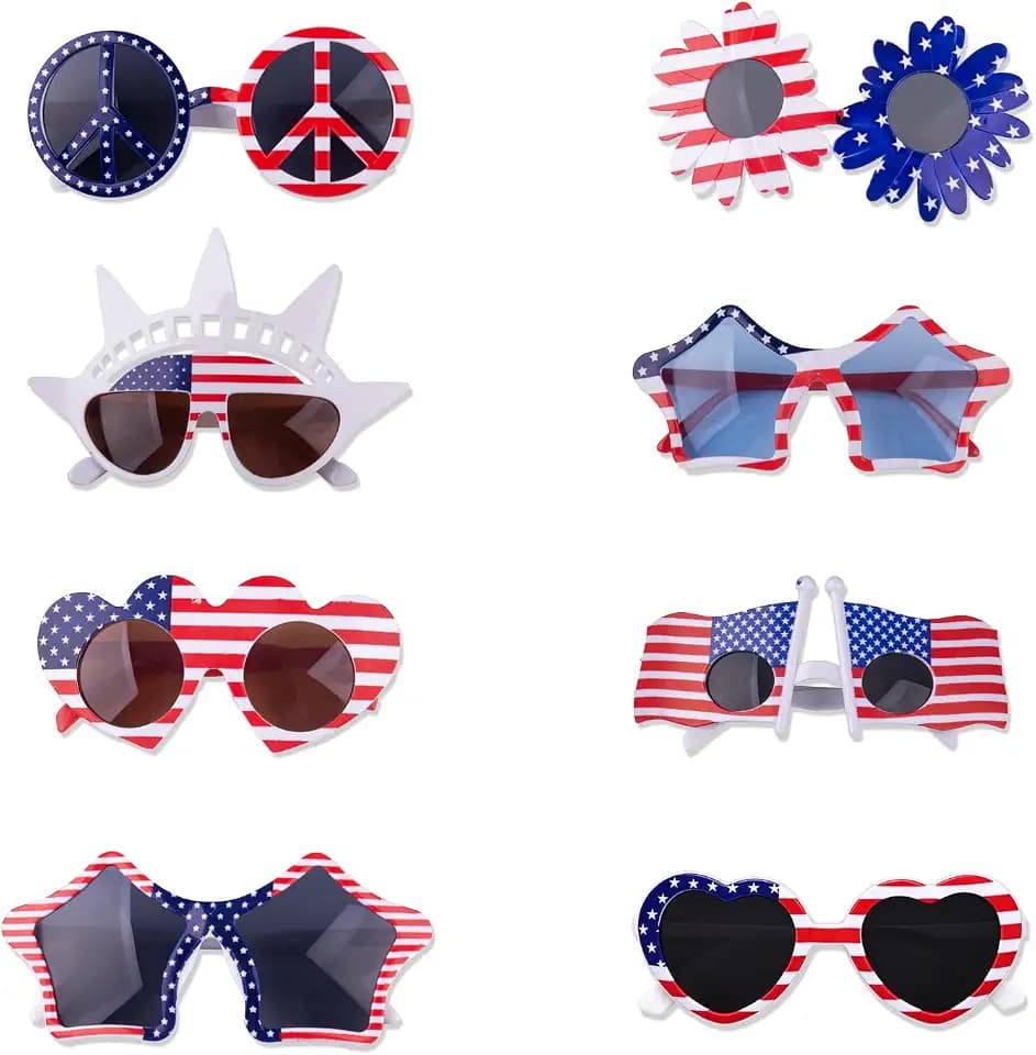 Evankin American Flag Glasses,Patriotic Sunglasses for 4th of July Party