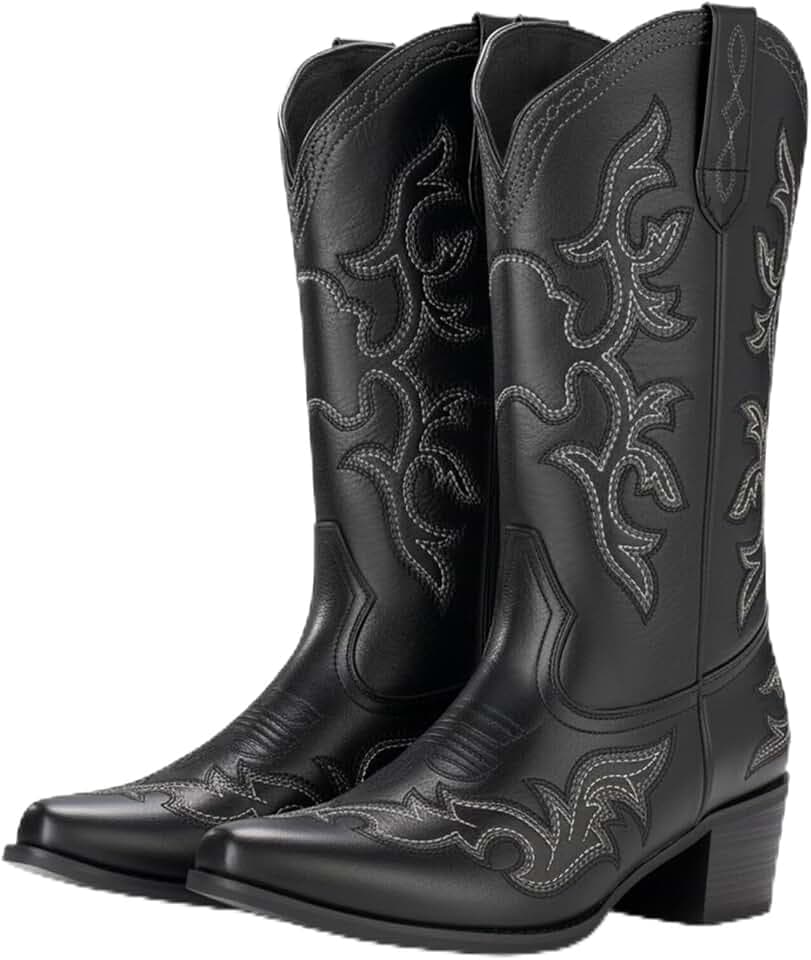 IUV Cowboy Boots For Women Western Cowgirl Classic Fashion Boot