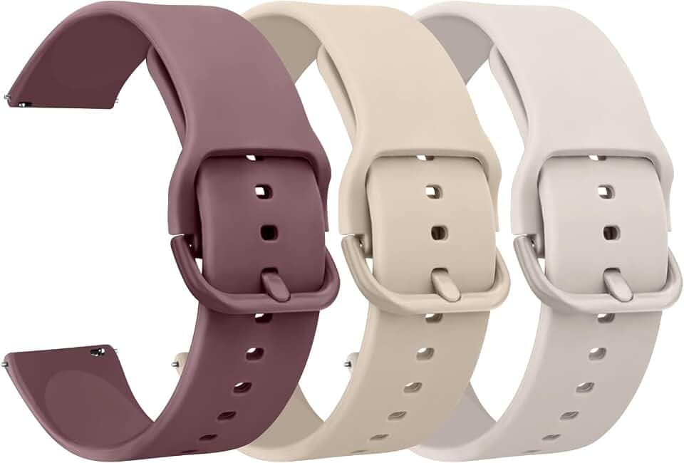 Amzpas 3 Stück Ersatz Uhrenarmbänder Silikon 20mm 22mm Armband,Uhrenarmband mit Schnellverschluss Ersatzbänder Watch Straps,Uhren Zubehör Uhrenarmbänder Watch Band für Damen Herren