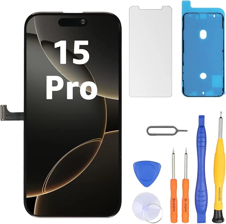 LL TRADER Display für iPhone 15 Pro LCD 6.1" Bildschirm Ersatz FHD Touchscreen 3D Touch Digitizer Rahmen Montage und Reparaturkits 2026