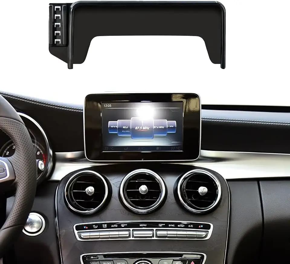 Support téléphone Portable Compatible Avec Mercedes Benz glc X253 Coupe Classe c w205 C205 2015 2016 2017 2018 (for C W205 2015-2018/GLC X253 2016-2019)
