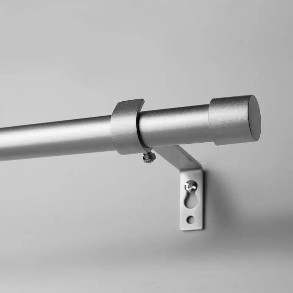 Curtain Rods Modern Minimalist Style,3/4 Inch Diameter Adjustable Curtain Rods for Windows, 16-48", Silver