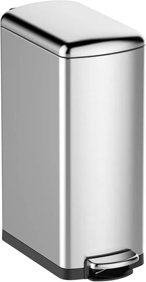 Garvee 8 Gallon Slim Stainless Steel Trash Can with Inner Bucket