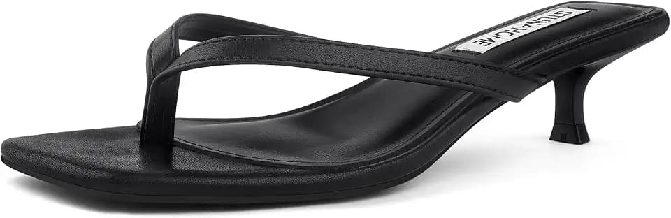 STUNAHOME Kitten Heel Thong Sandals Women Comfort Toe Flip Flops