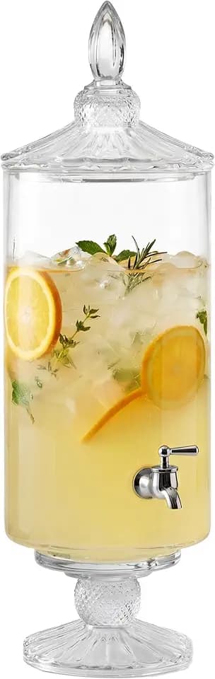 Fifth Avenue Glass Beverage Drink Dispenser Crystal Westchester, 2 Gal