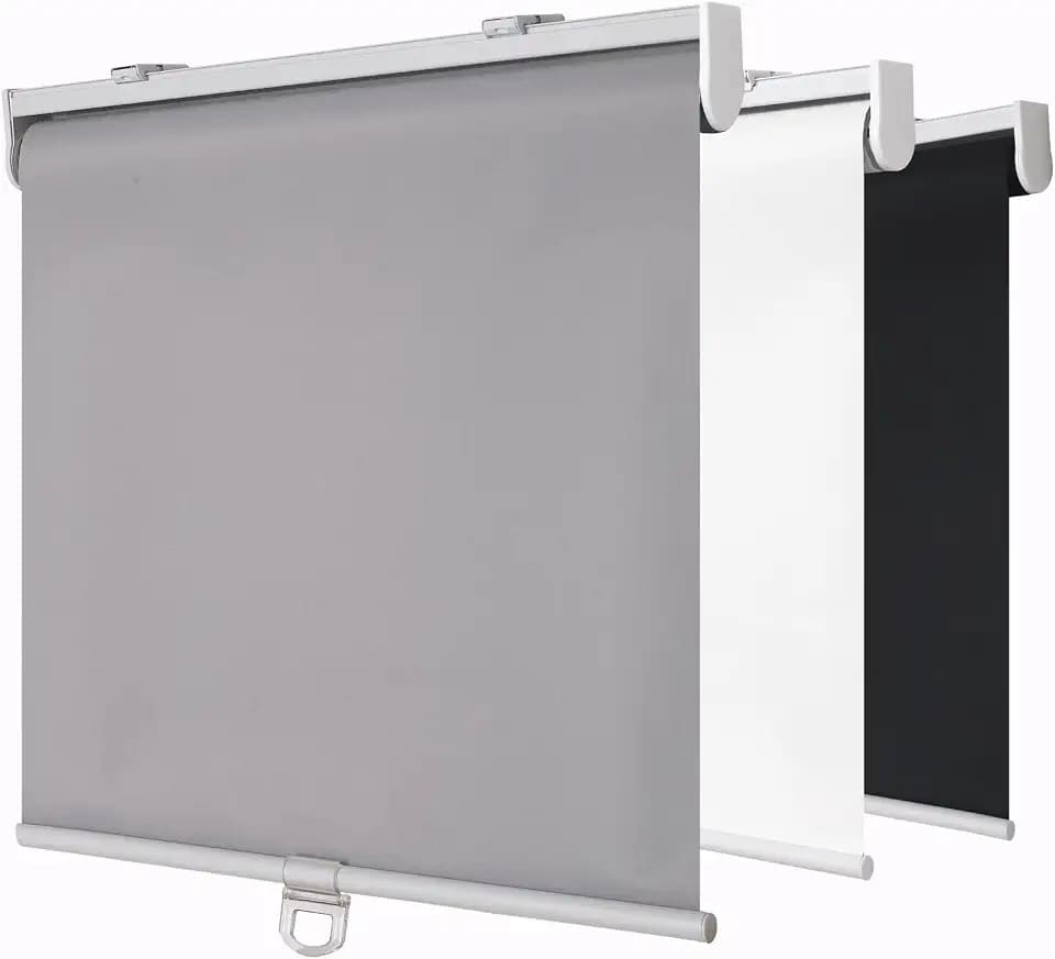 SHADEMOON Blackout Cordless Roller Shades for Window,27" W x 72" H,Grey