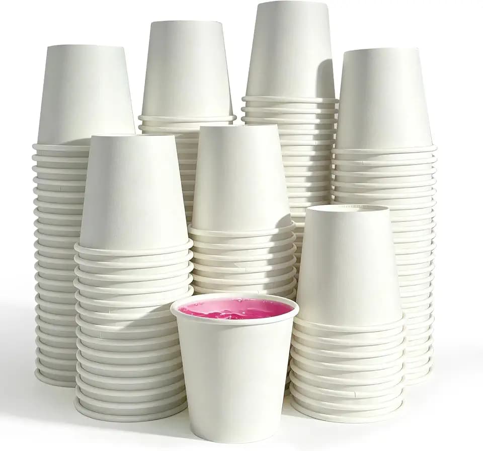 300 Pack 3 oz Bathroom Cups, BPA-Free Disposable Mouthwash Cups(2" Top Dia × 1.9" H × 1.4" Base), Stackable Leak-Proof Disposable Paper Cups for Rinsing, Espresso, Medication & Sampling(White)