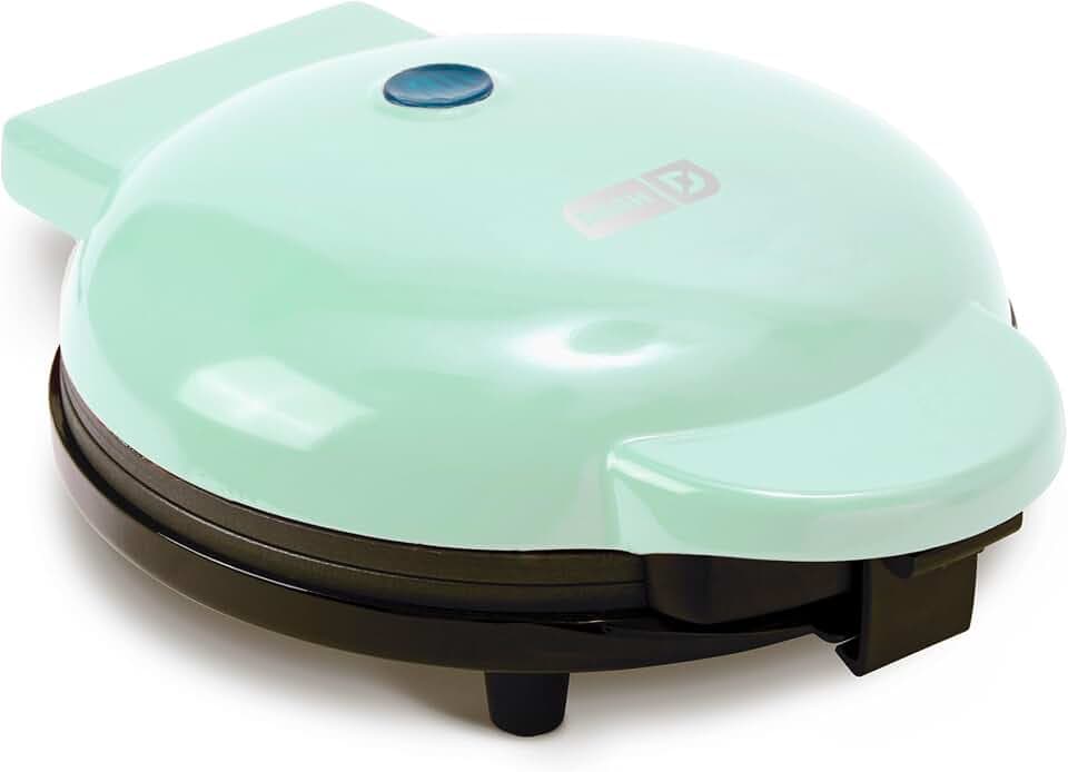 Dash Round Express Electric - Pancake Maker & Eggs Griddle System - Healthy Breakfast Maker - Quick Heat-Up & Easy Cleanup - nonstick surface - Aqua