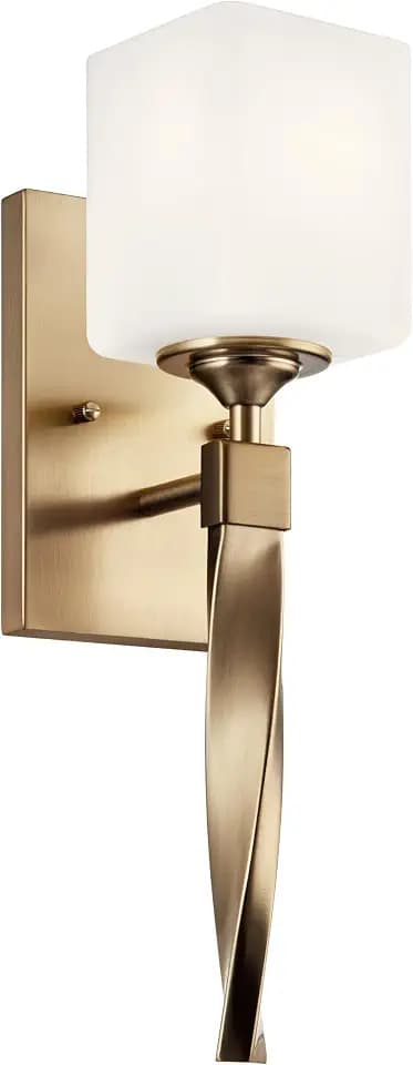 Kichler Marette Light Sconce, 5 inch 1 Light Sconce in Champagne Bronze, (16.25" H x 5.75" D x 5" W), 55000CPZ