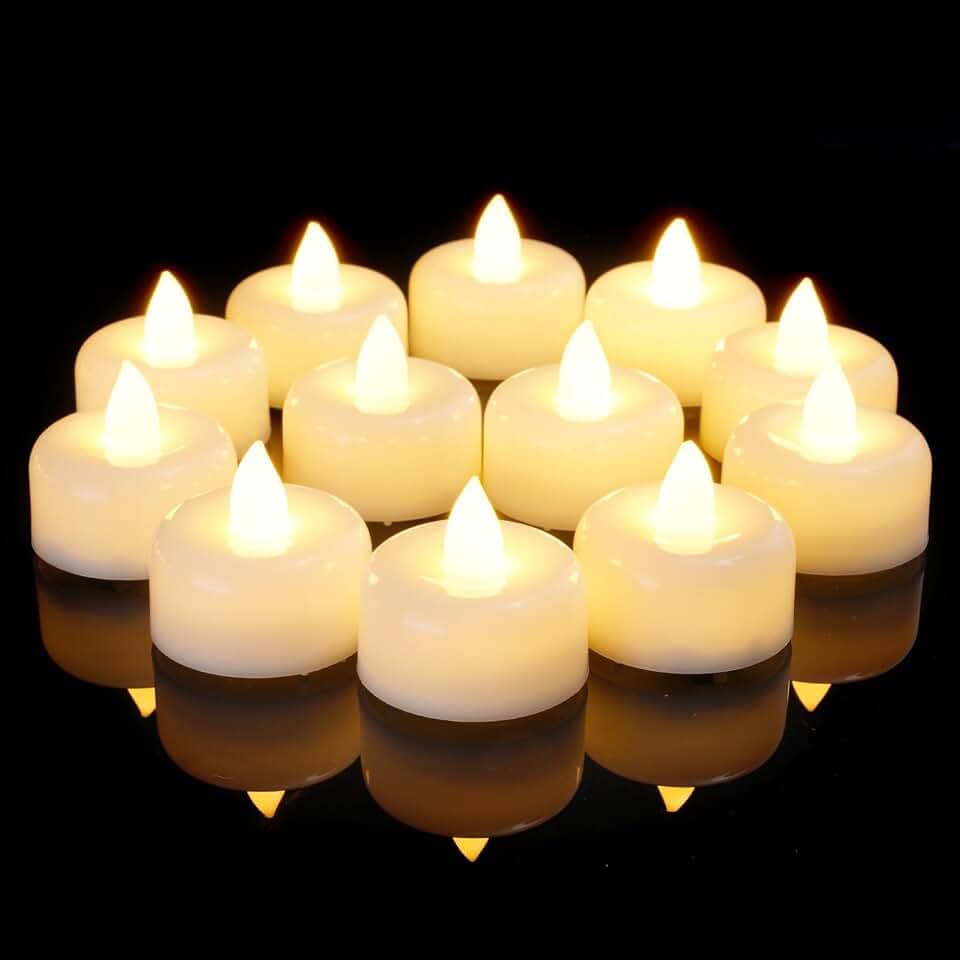 Amagic 100Pack Fake LED Tea Lights Candles Battery Operated, Warm White