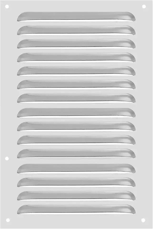 PATIKIL 8 x 12 Inch Aluminum Vent Cover, Screen Air Grille Ventilation Cover HVAC Louvered Grill for Home Kitchen Fireplace Wall Ceiling, Silver Tone