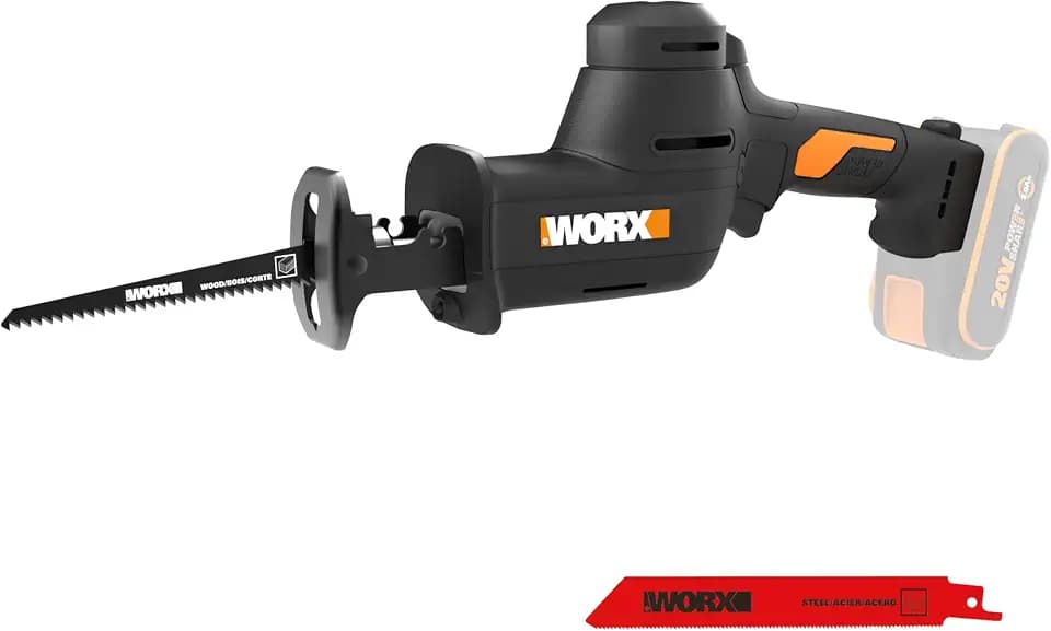 WORX Cordless Reciprocating Saw, 20V 1-Inch Brushless, WX501L.9