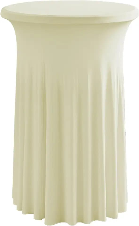 Highboy Cocktail Table Cover Skirt High Top Tablecloth (32" x 43", Ivory)