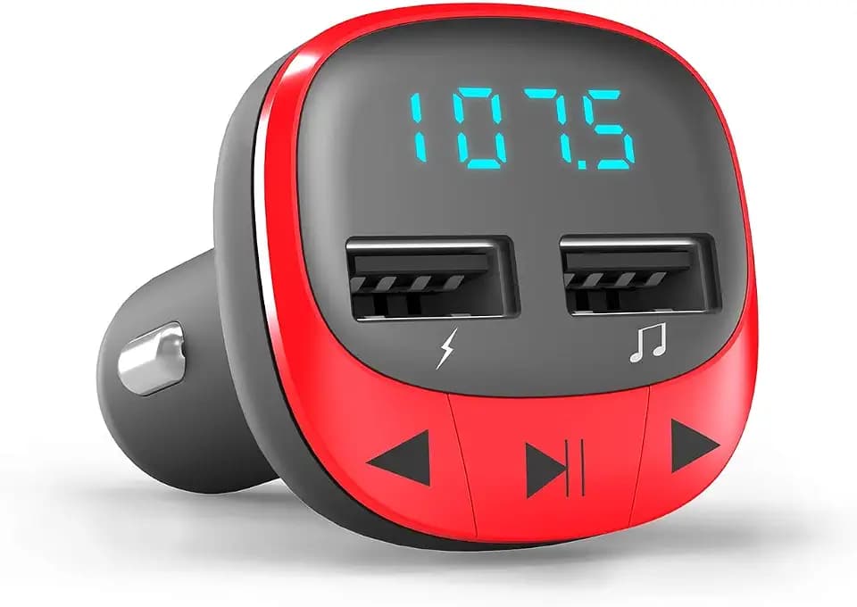 Energy Sistem Car Transmitter FM Red- Auto FM Transmitter(microSD, USB- Ladegerät, USB MP3 Player, Line-In)- rot