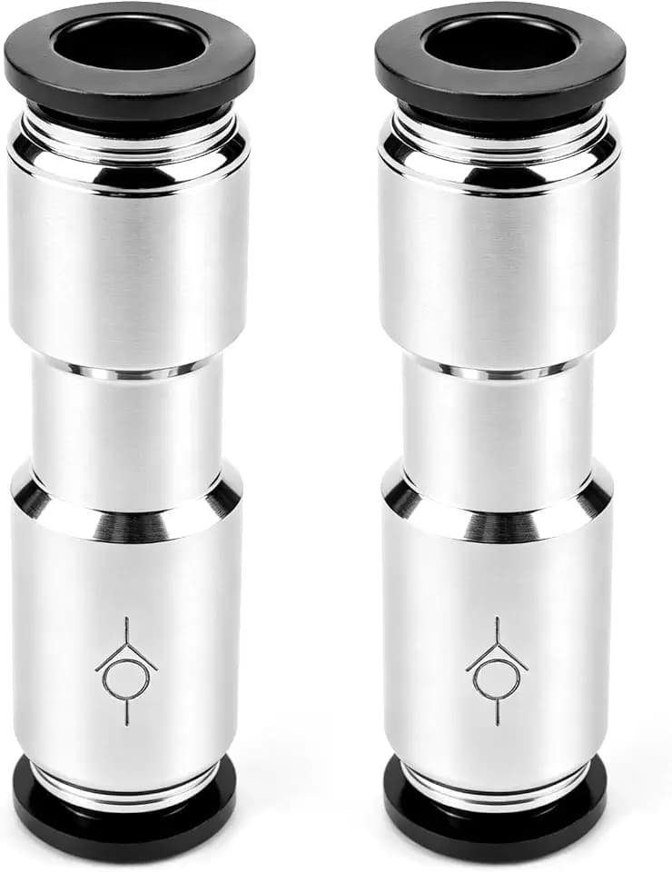 1/4" OD One-Way Air Check Valve, Quick-Plug Type, Nickel Plated Copper, CVPU Inline Pneumatic Coupling (Pack of 2) (1/4" OD)